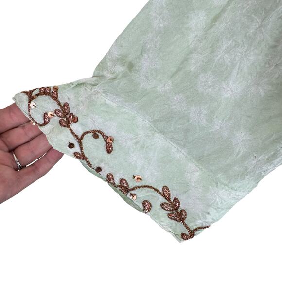 Soft Surroundings NWT 100% Silk Ombre Shimmer Embroidered Sequin Tunic Size PXL - Picture 3 of 9